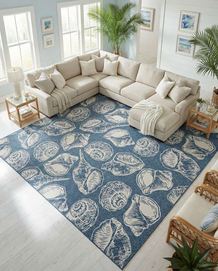 13' x 13' Easy-Clean Coastal Indoor / Outdoor Square Rug