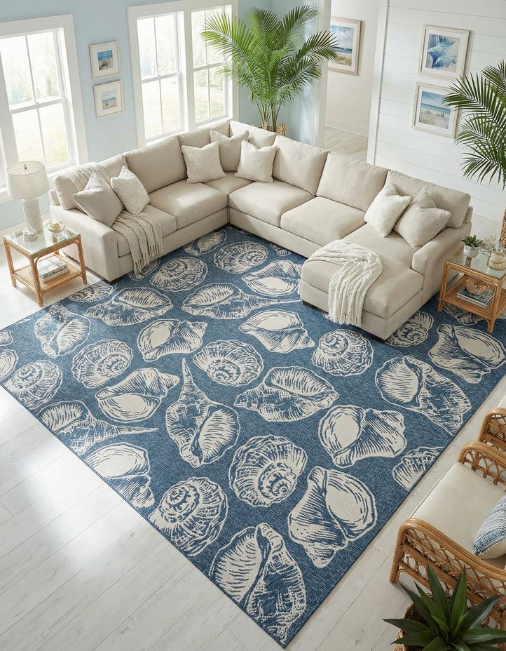 13' x 13' Easy-Clean Coastal Indoor / Outdoo...