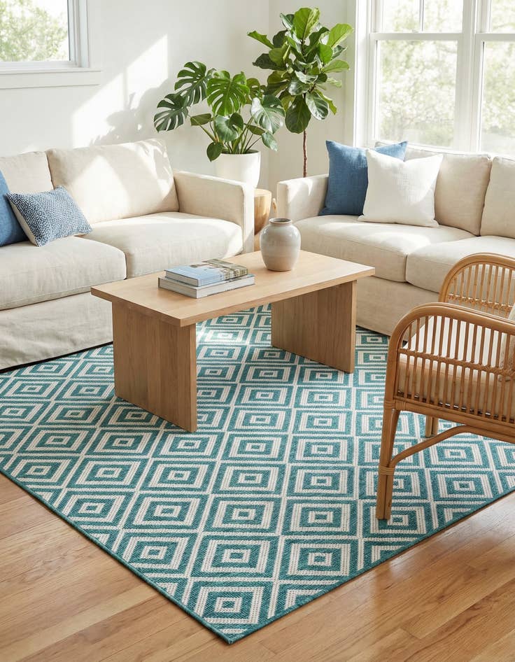 Detail image of 7' 10 x 7' 10 Washable Jill Zarin Costa Rica Indoor / Outdoor Square Rug