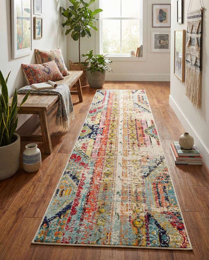 80cm x 365cm Waschbar Santa Fe Läufer Teppich
