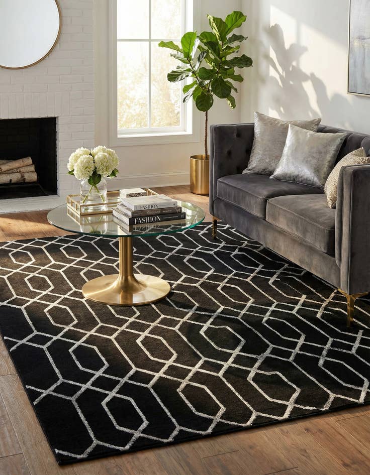 Detail image of 10' x 10'  Marilyn Monroe&trade; Glam Trellis Square Rug