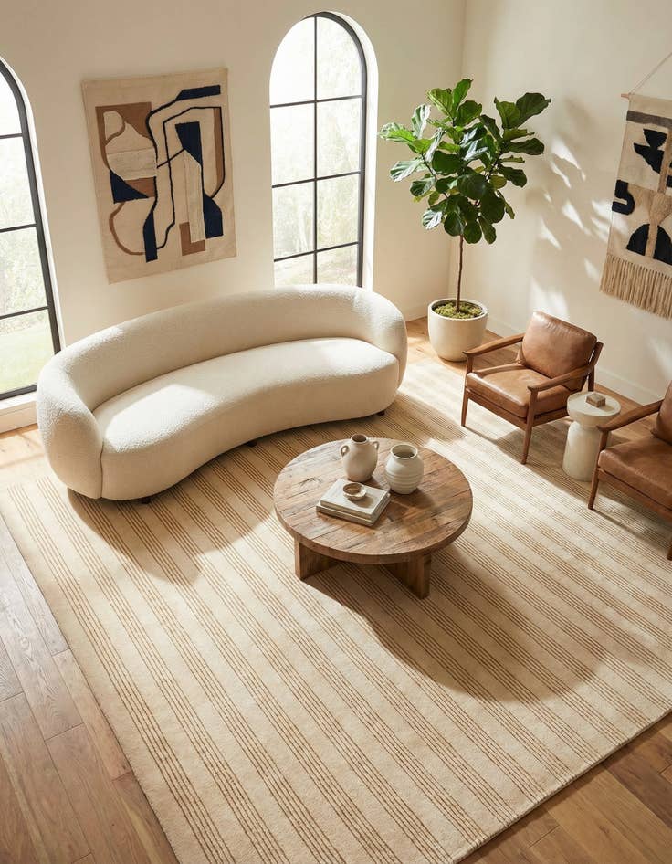 Detail image of  10' x 10' Jill Zarin Striped Wool Square Rug