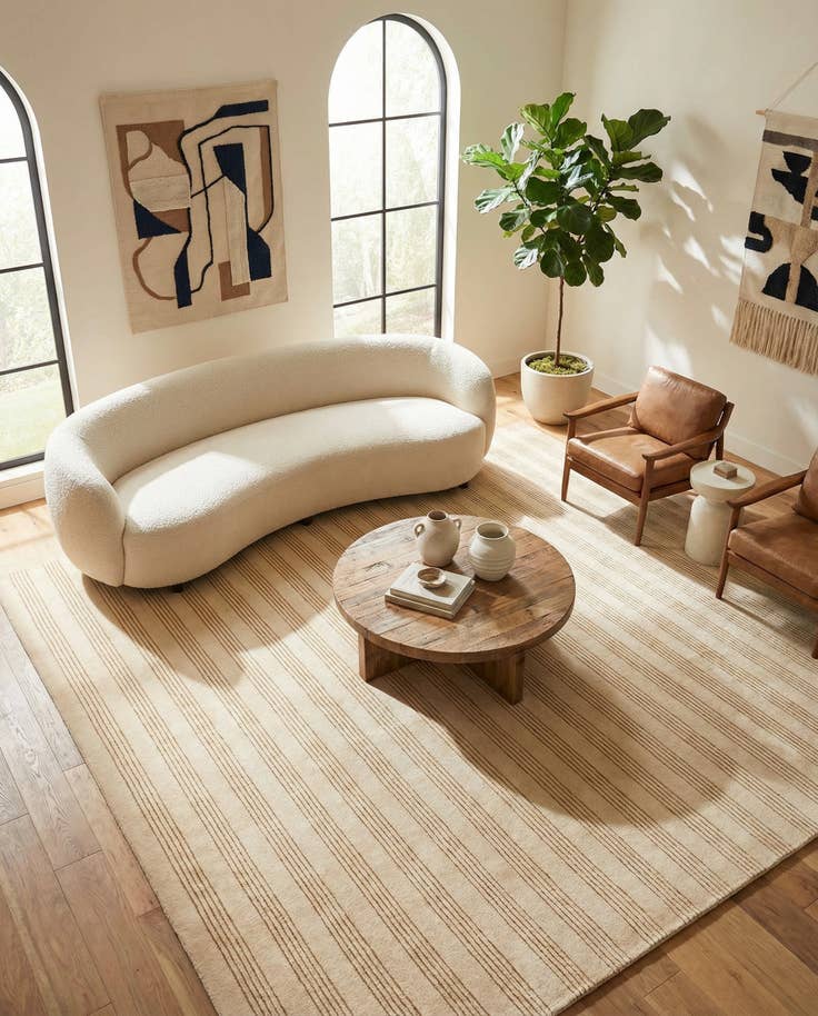 Detail image of 10' x 10' Jill Zarin Striped Wool Square Rug