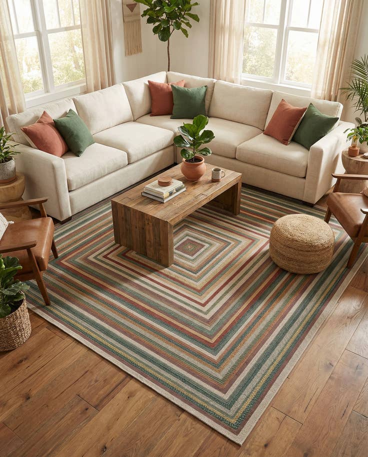 Detail image of 10' x 10' Easy-Clean Baja Indoor / Outdoor Square Rug