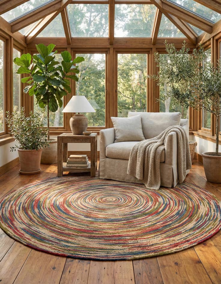 Detail image of 10' x 10' Handmade Braided Jute Round Rug