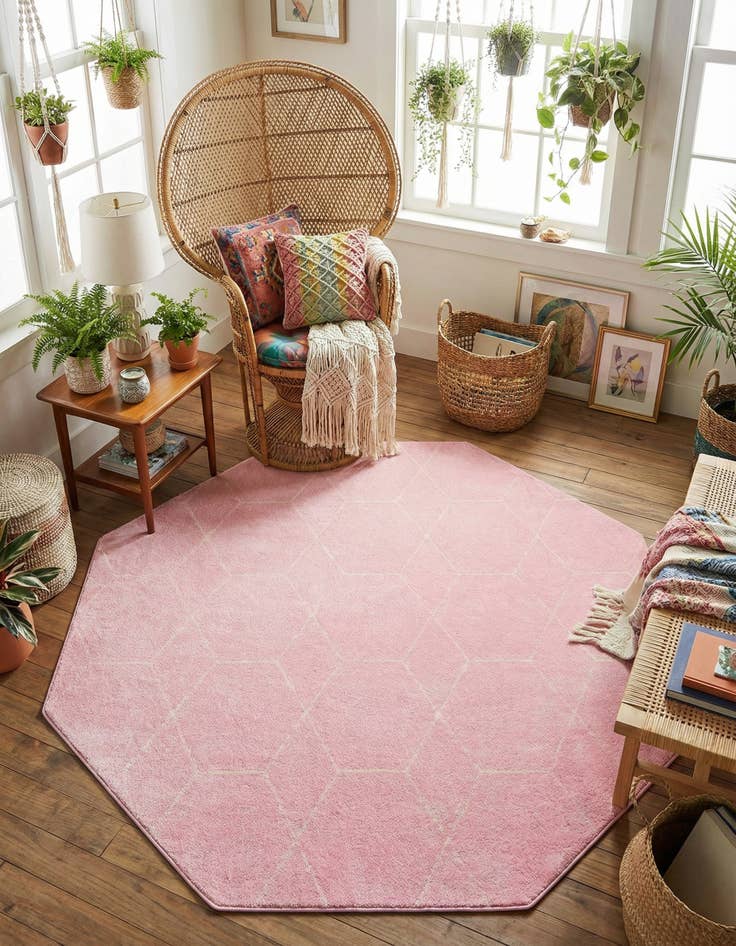 Detail image of 7' 10 x 7' 10 Trellis Frieze Octagon Rug