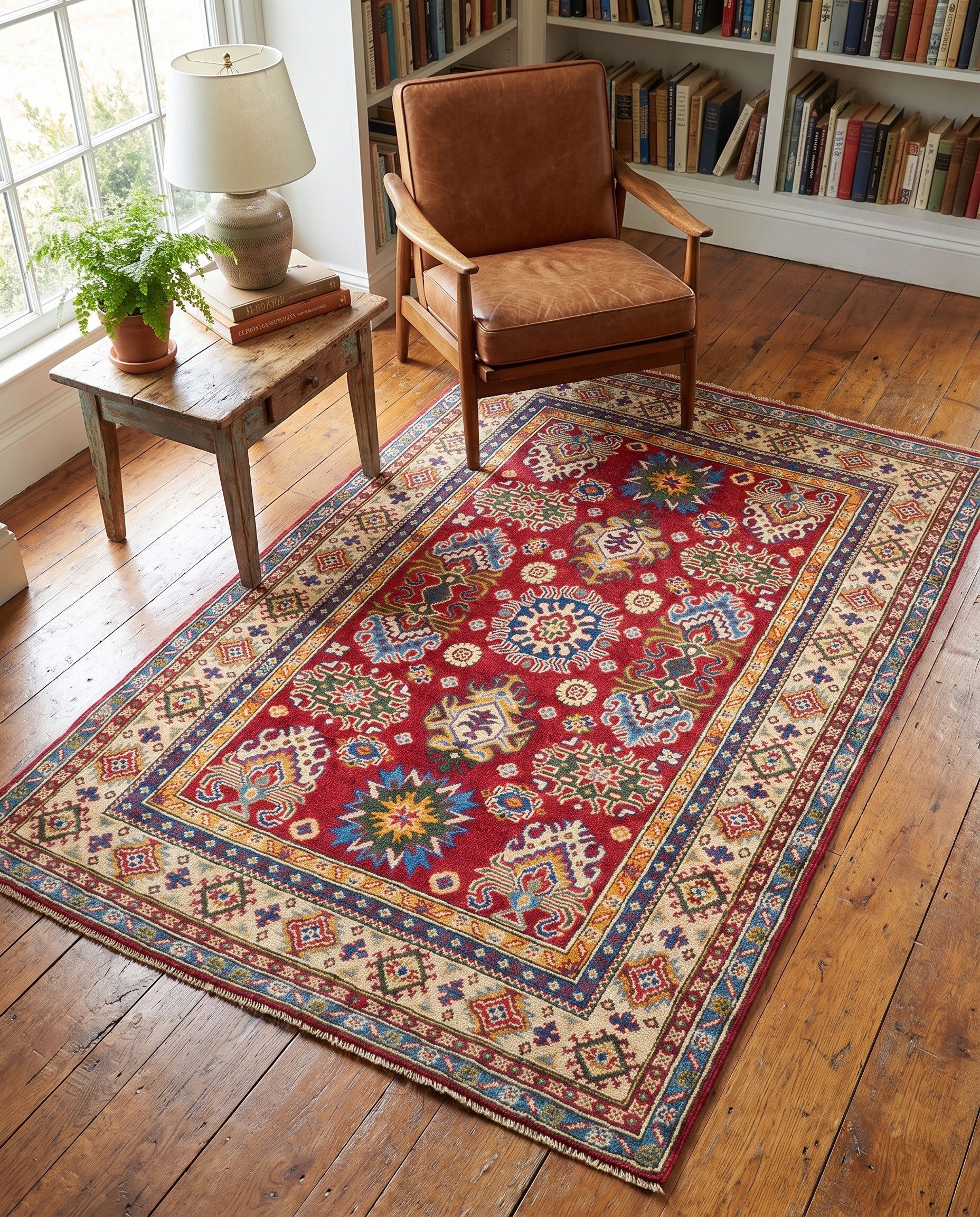 Detail image 3 of 9: 3' 10 x 5' 11 Hand Knotted Kazak Rug