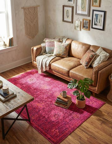 Magenta Washable Fleur Rug