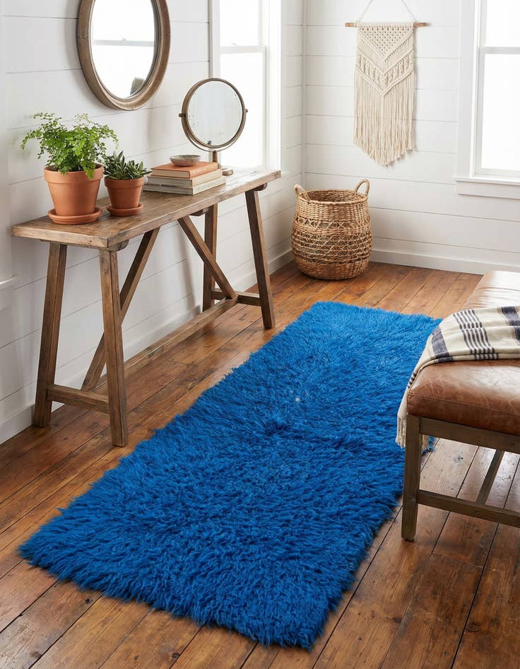 Detail image of 2' 2 x 4' 4 Hand Knotted Moroccan Wool Runner Rug