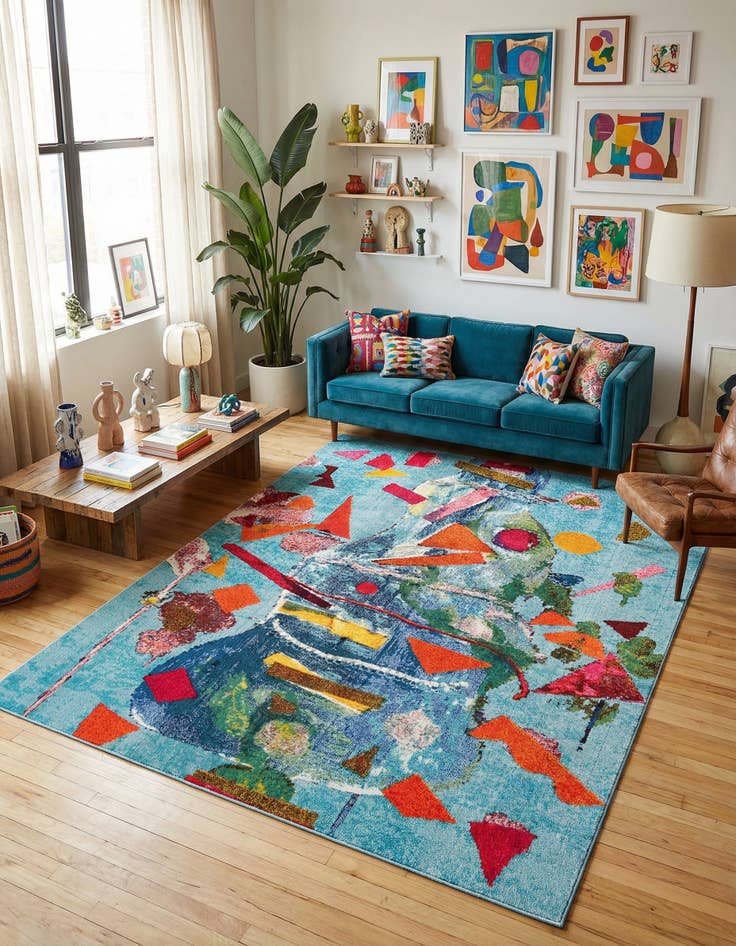 Detail image of 7' 10 x 10' Washable Vivid Rug