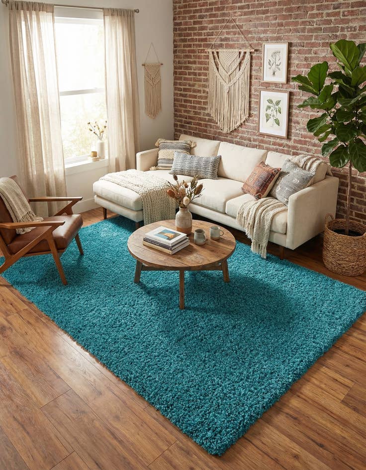 Detail image of 6' x 9' Solid Shag Rug