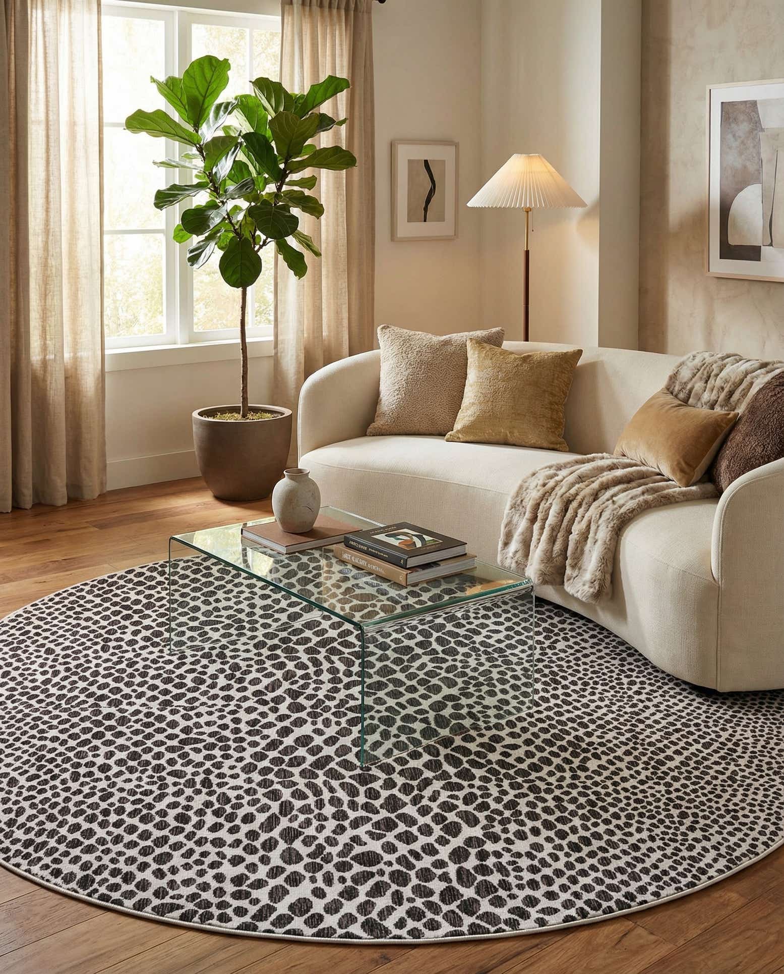 10' 8 x 10' 8 Easy-Clean Jill Zarin Cape Town Indoor / Outdoor Round Rug