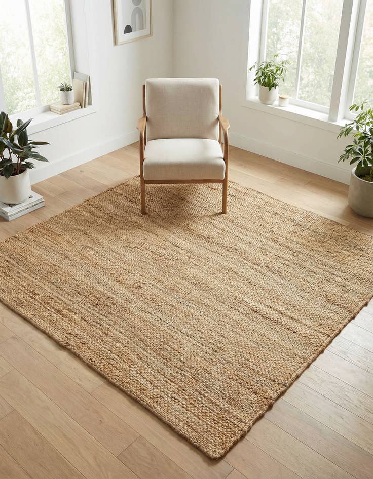 Detail image of 5' 1 x 5' 1 Chunky Jute Square Rug
