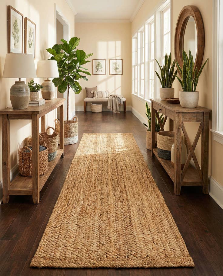 Detail image of 2' 7 x 12' Handmade Heirloom Braided Jute Runner Rug