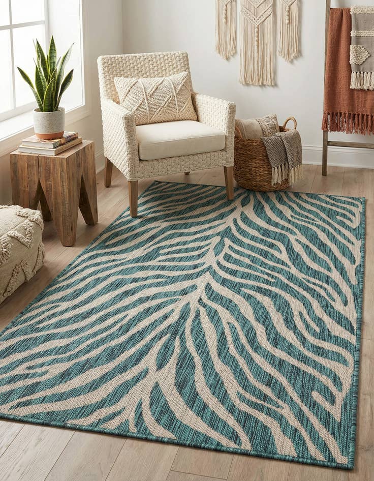 Detail image of 3' x 5' 3  Washable Safari Indoor / Outdoor Rug