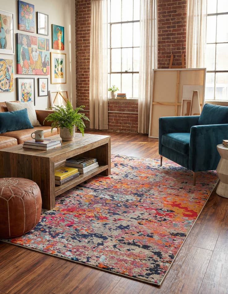 Detail image of 6' x 9' Washable Vivid Rug