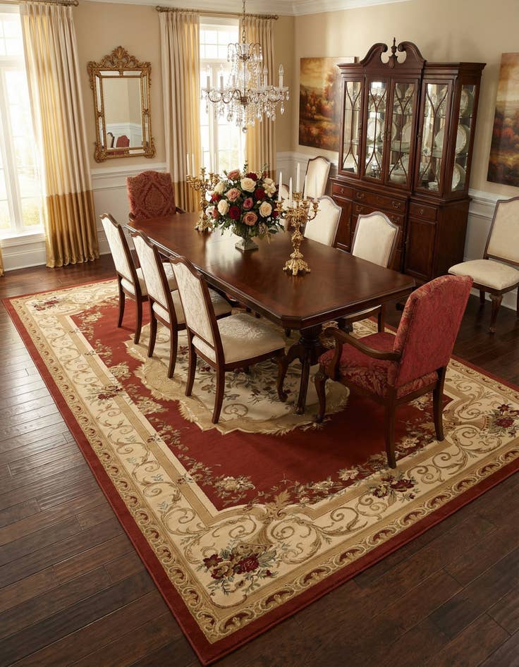 Detail image of 10' 6 x 16' 5 Classic Aubusson Rug