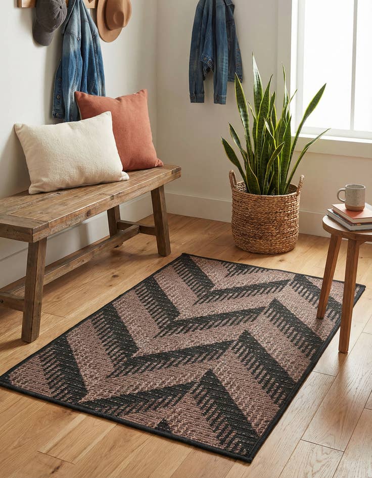 Detail image of 2' 2 x 3' Easy-Clean Modern Indoor / Outdoor Rug