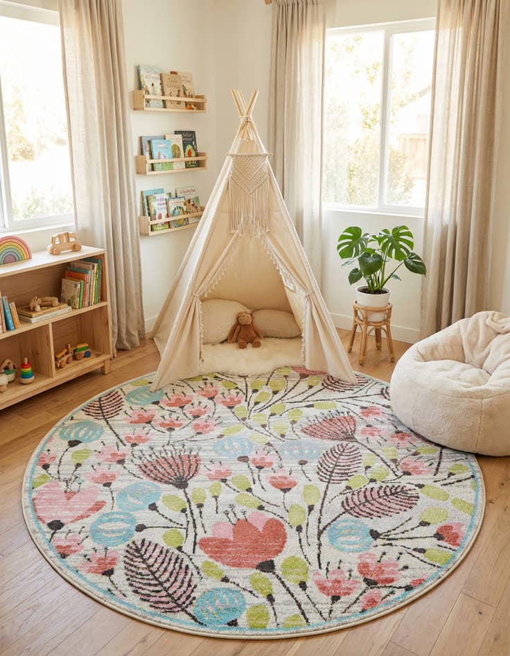 Detail image of 7' x 7' Whimsy Kids Round Rug