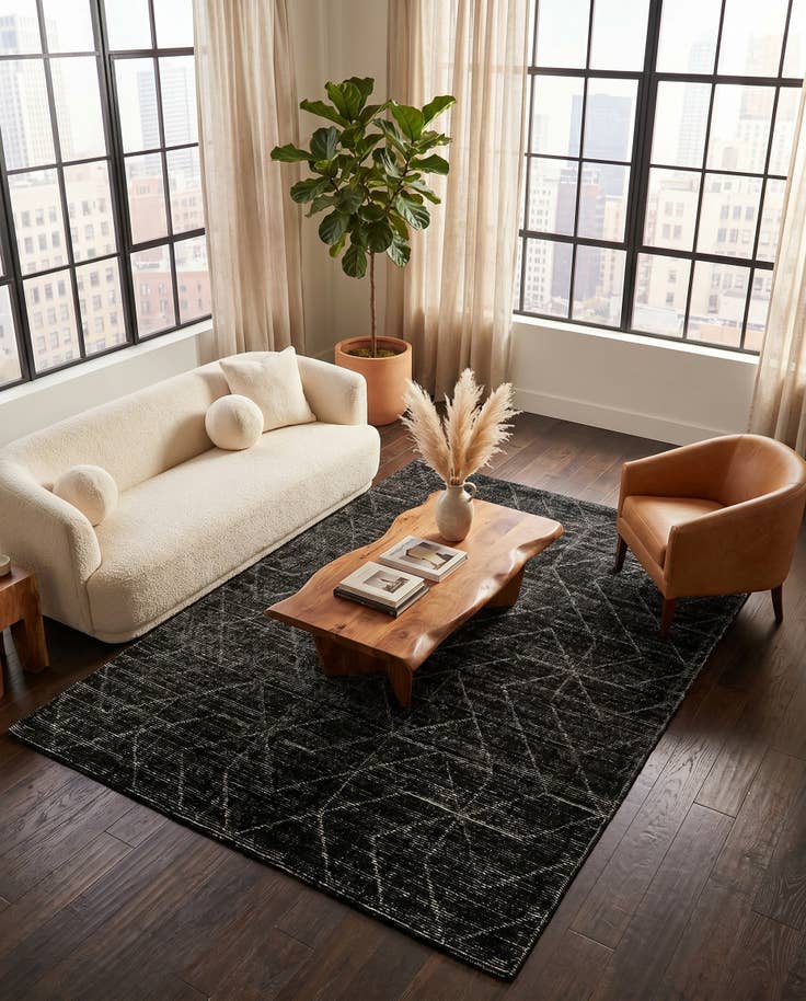 Detail image of 6' 1 x 9' WoolCraft Geometric Rug