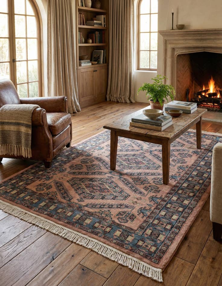 Detail image of 4' 4 x 6' 3 Hand Knotted Kazak Oriental Wool Rug