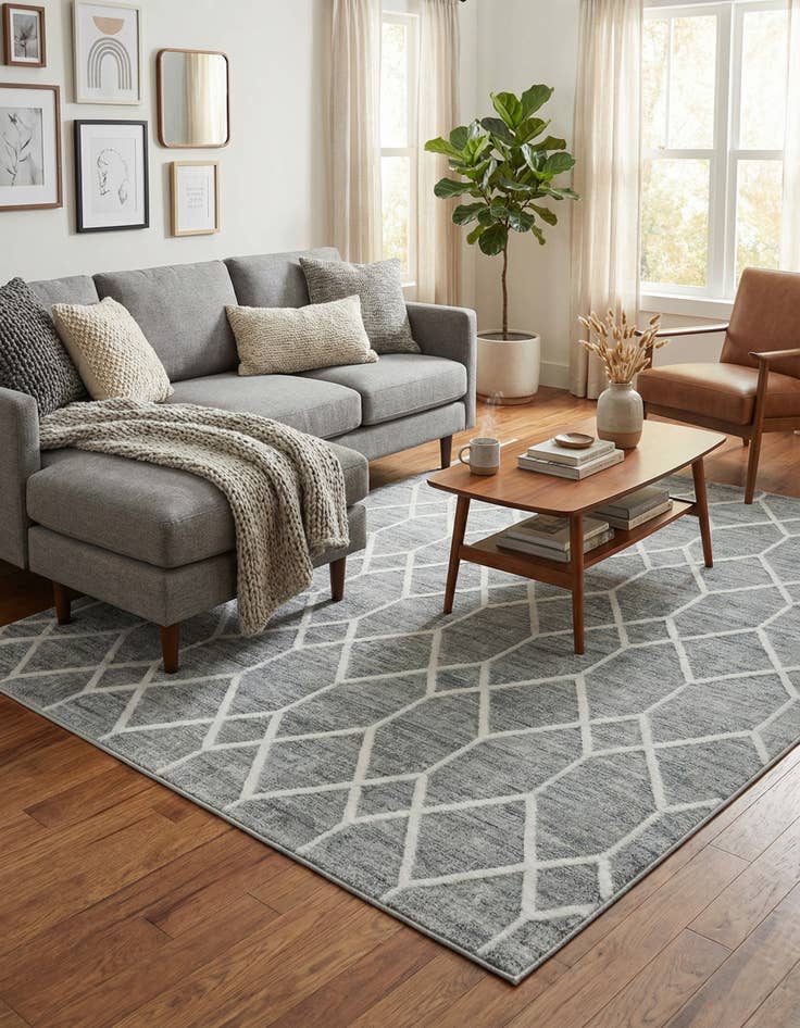 Detail image of 6' x 9' Lattice Trellis Rug