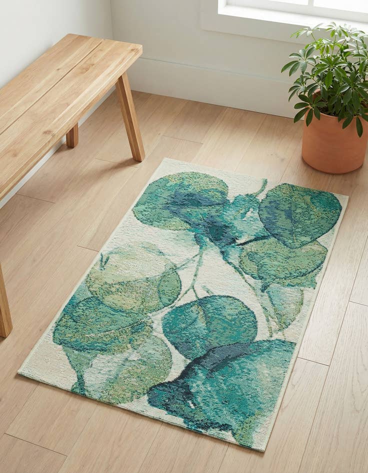 Detail image of 2' x 3' Easy-Clean Botanical Indoor / Outdoor Rug