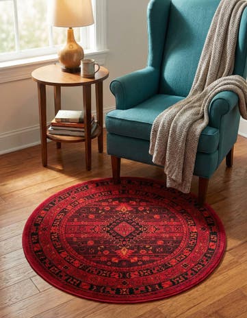 Red Bokhara Round Rug