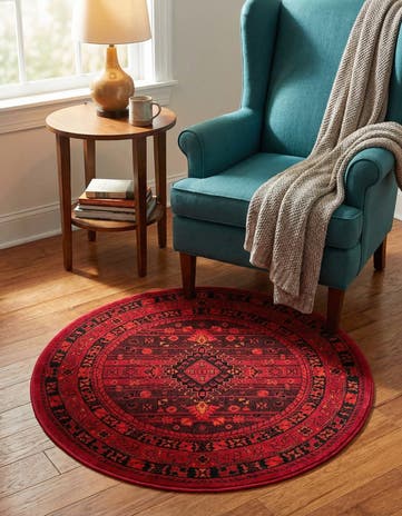 Red Bokhara Round Rug
