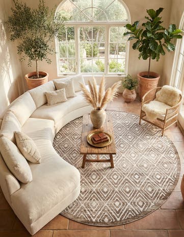 Chocolate Brown Hermitage Round Rug