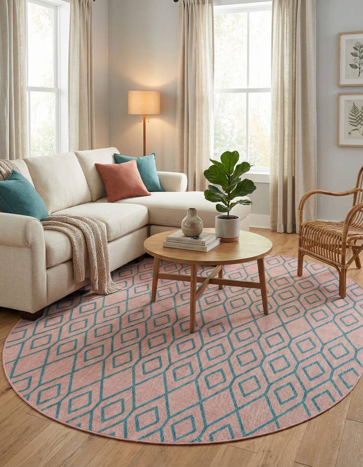 Detail image of 7' 10 x 10' Washable Jill Zarin Turks and Caicos Indoor / Outdoor Oval Rug