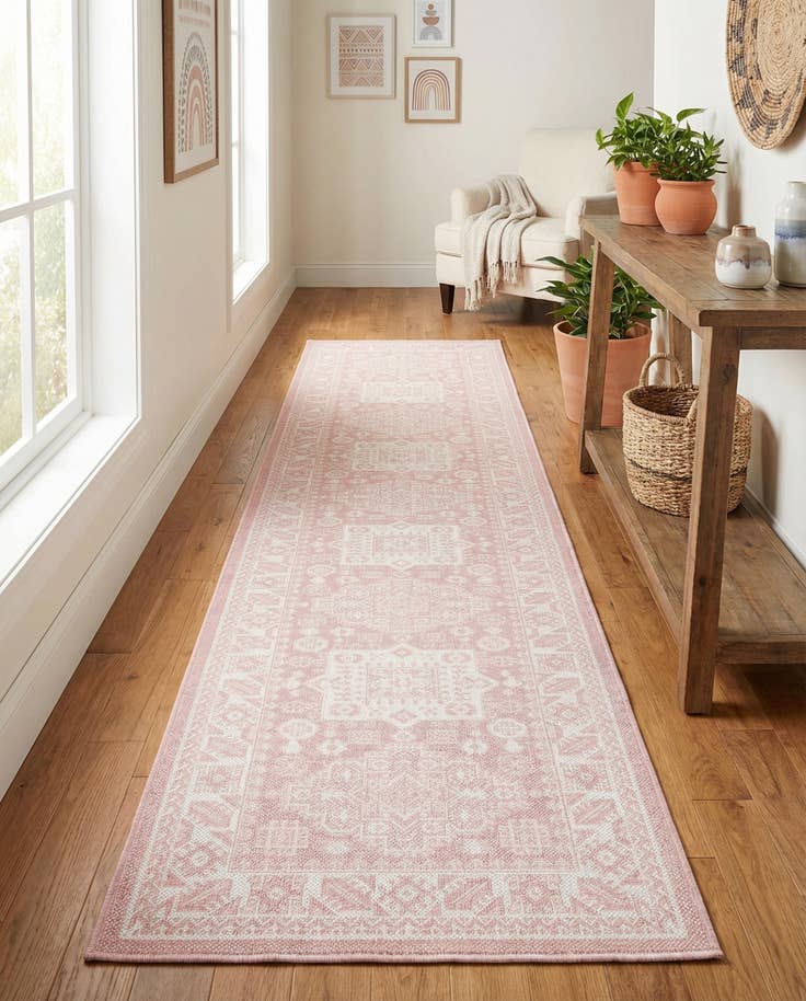 Detail image of 2' 7 x 12' Easy-Clean Aztec Indoor / Outdoor Runner Rug