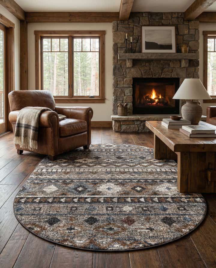 5' 3 x 8' Eco Southwestern Oval Rug