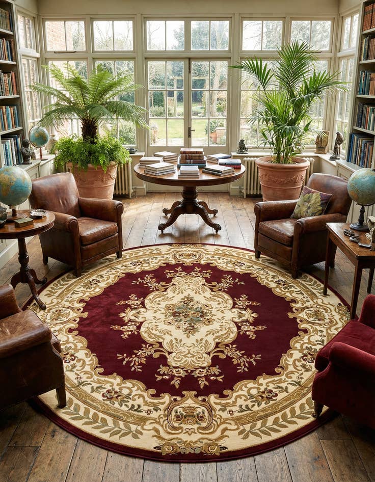 Detail image of 13' x 13' Classic Aubusson Round Rug
