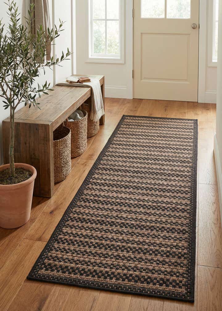 2' 2 x 6' Easy-Clean Border Indoor / Outdoor Runner Rug