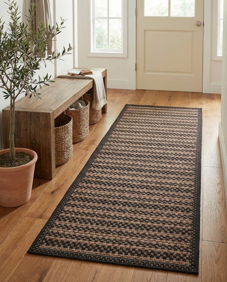 Detail image of 2' 2 x 6' Easy-Clean Border Indoor / Outdoor Runner Rug