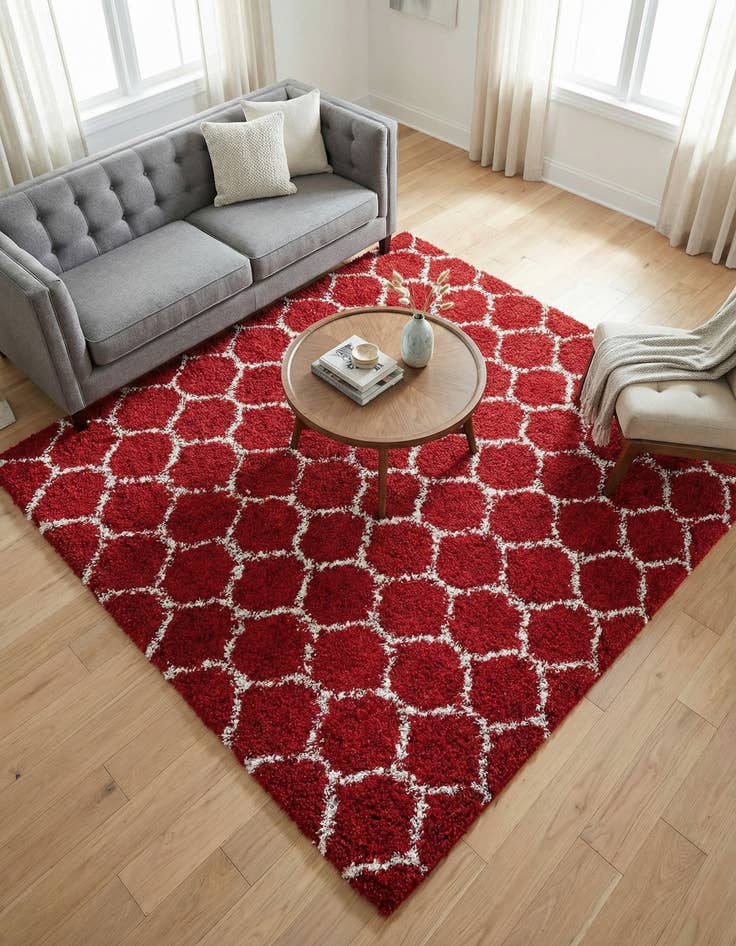 Detail image of 7' 10 x 7' 10 Trellis Shag Square Rug