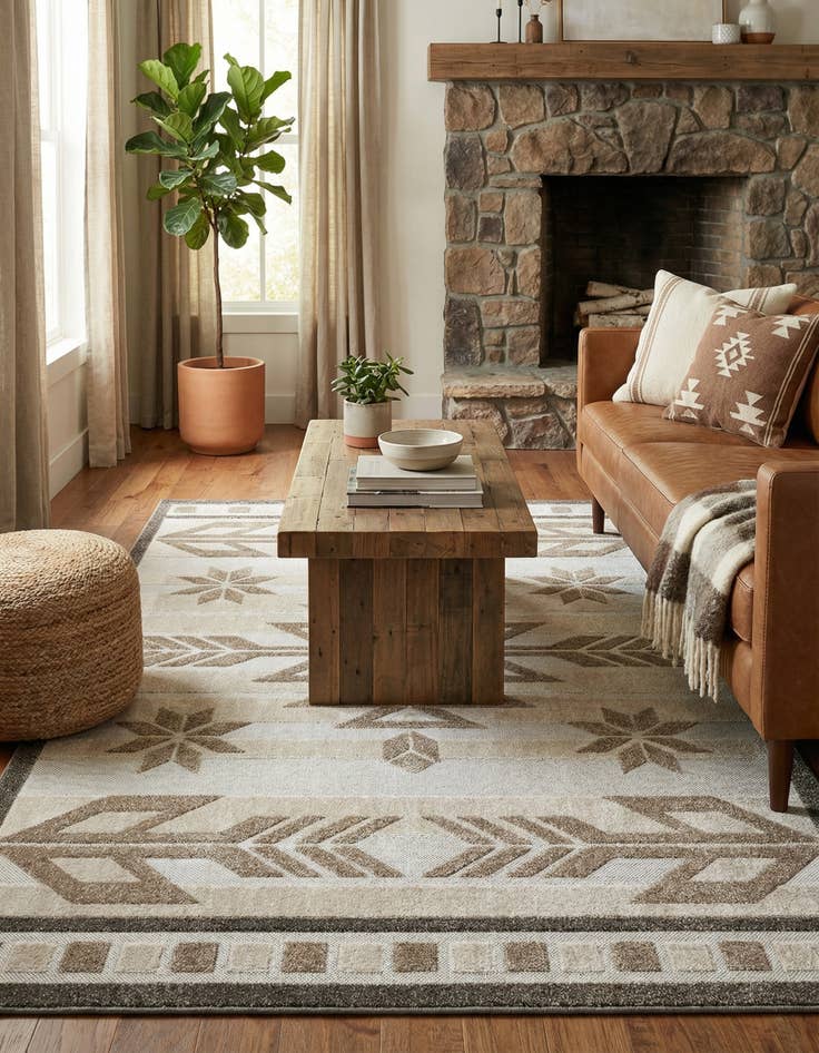 Detail image of 5' x 8' Washable Modern Indoor / Outdoor Rug