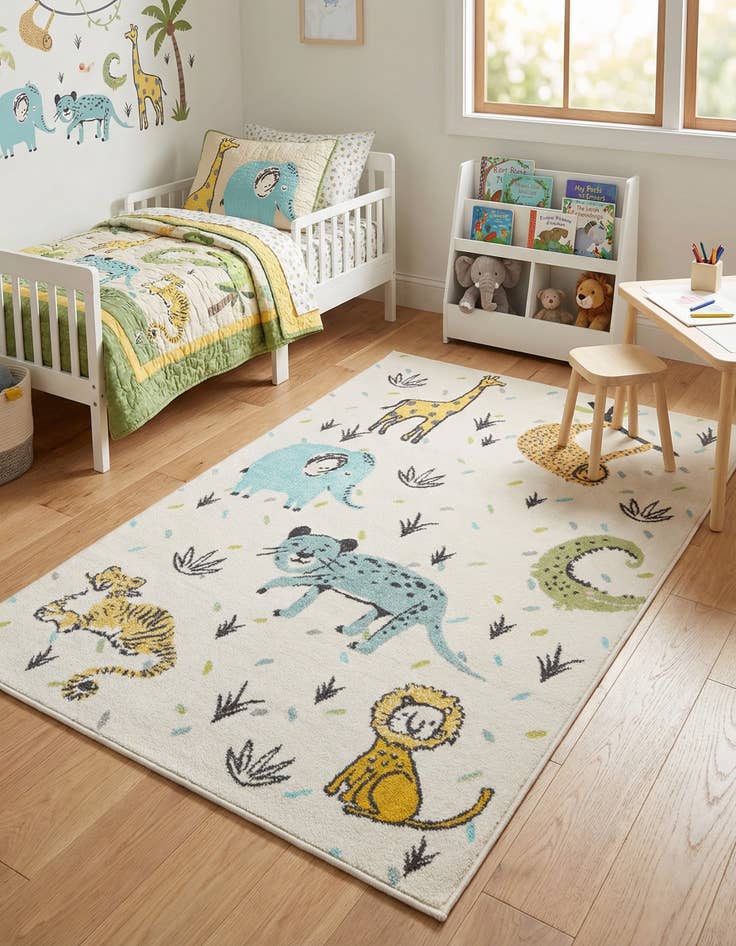 Detail image of 4' x 6' Animals Whimsy Kids Rug
