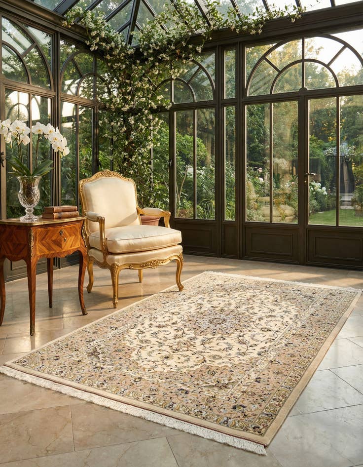 Detail image of 3' 3 x 4' 11 Ghom Silk Rug