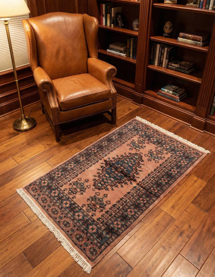 Detail image of 3' 4 x 5' 2 Hand Knotted Bokhara Oriental Wool Rug