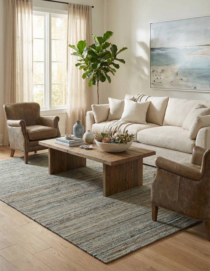 Detail image of 9' x 12' Hand Woven Palm Beach Jute Rug