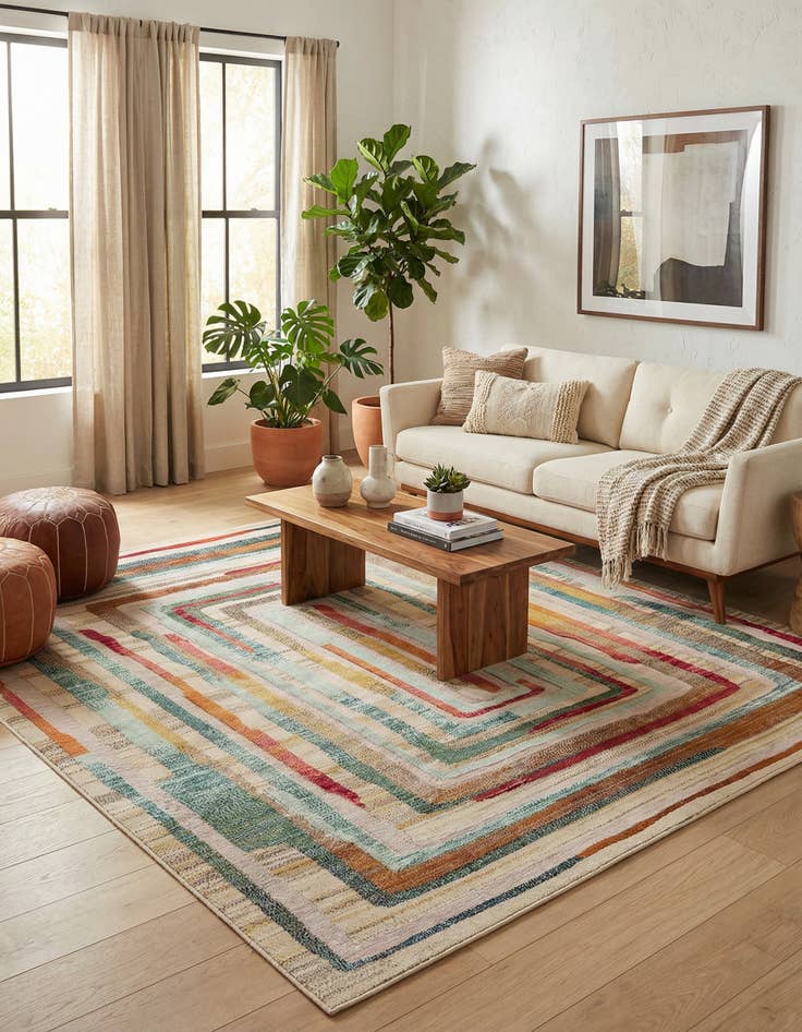 Detail image of 10' x 10' Washable Casablanca Indoor / Outdoor Square Rug