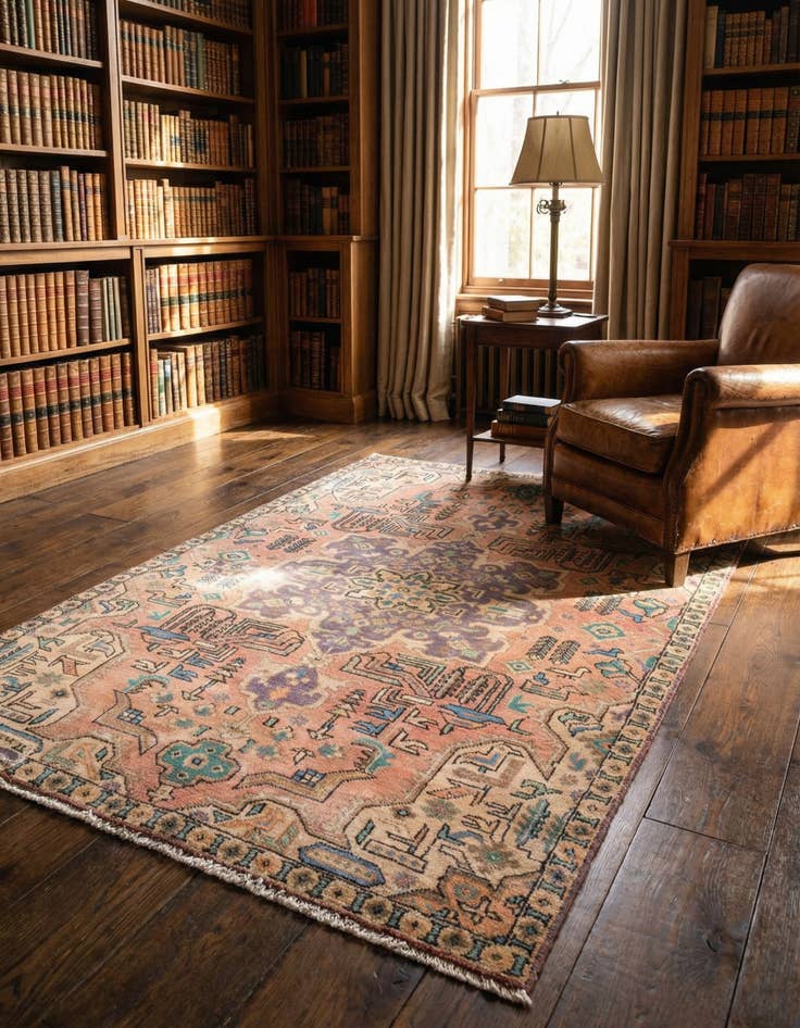 Detail image of 3' 8 x 5' 4 Hand Knotted Ultra Vintage Persian Wool Rug