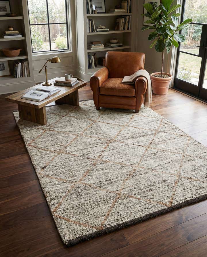 4' 4 x 6' Hand Knotted Moroccan Wool Rug