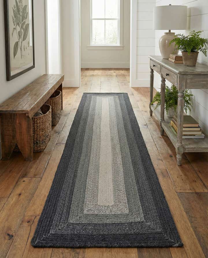 2' 7 x 12' Handmade Hand Braided Wool Runner Rug