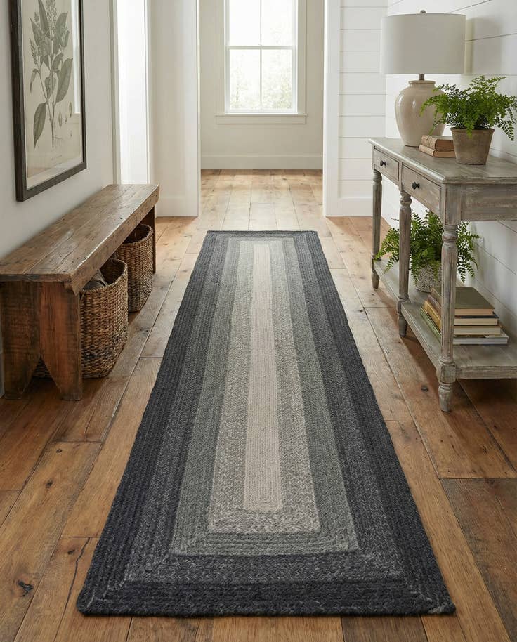 Detail image of 2' 7 x 12' Handmade Hand Braided Wool Runner Rug