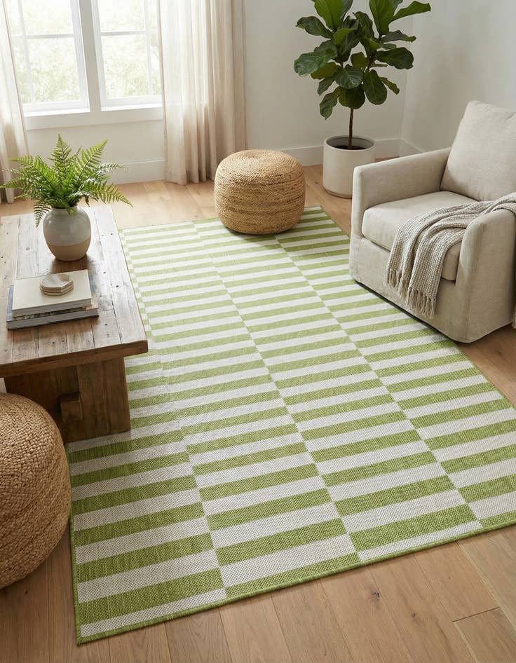 Detail image of 4' x 6' Washable Ribbon Indoor / Outdoor Rug