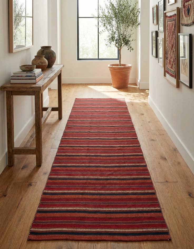 Detail image of 5' 9 x 11' 8 Hand Knotted Kilim Fars Persian Wool Runner Rug