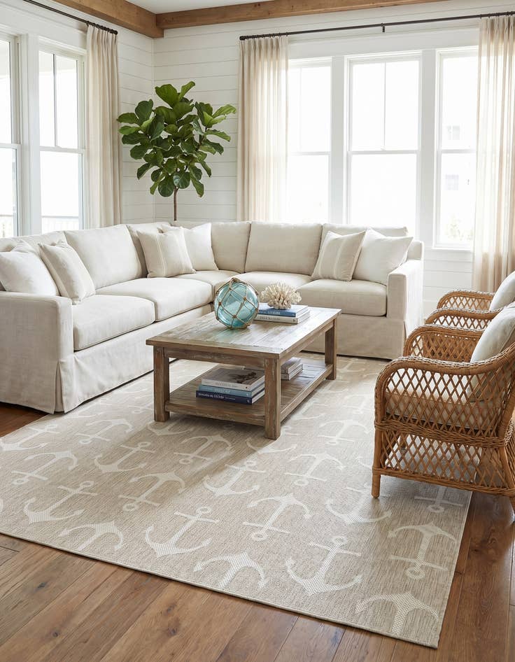 Detail image of 10' x 13' Easy-Clean Coastal Indoor / Outdoor Rug